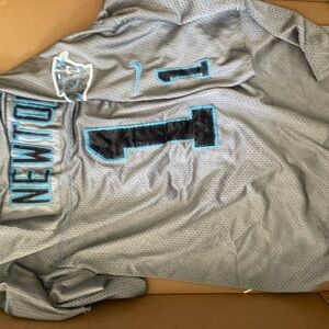 Nike Gray Football Jersey with Black and Blue Accents